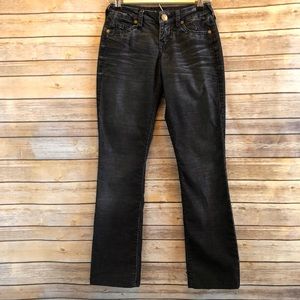 True Religion Trisha Style Black Micro Corduroy Low Rise Stretch Jeans Size 24